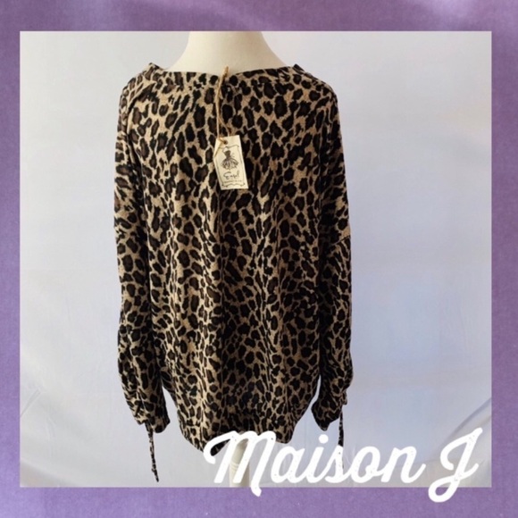 Leopard animal print top hacci knit oversized cozy sweater top long sleeve - Picture 6 of 12